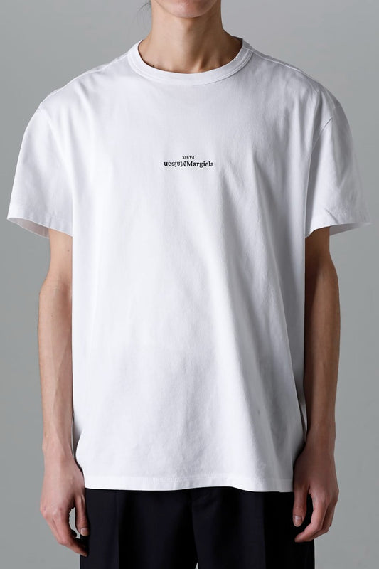 Reversed Logo T-Shirt White / Black Embroidery