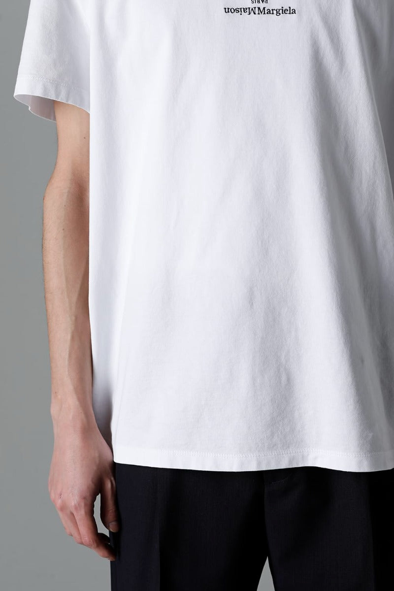 Reversed Logo T-Shirt White / Black Embroidery