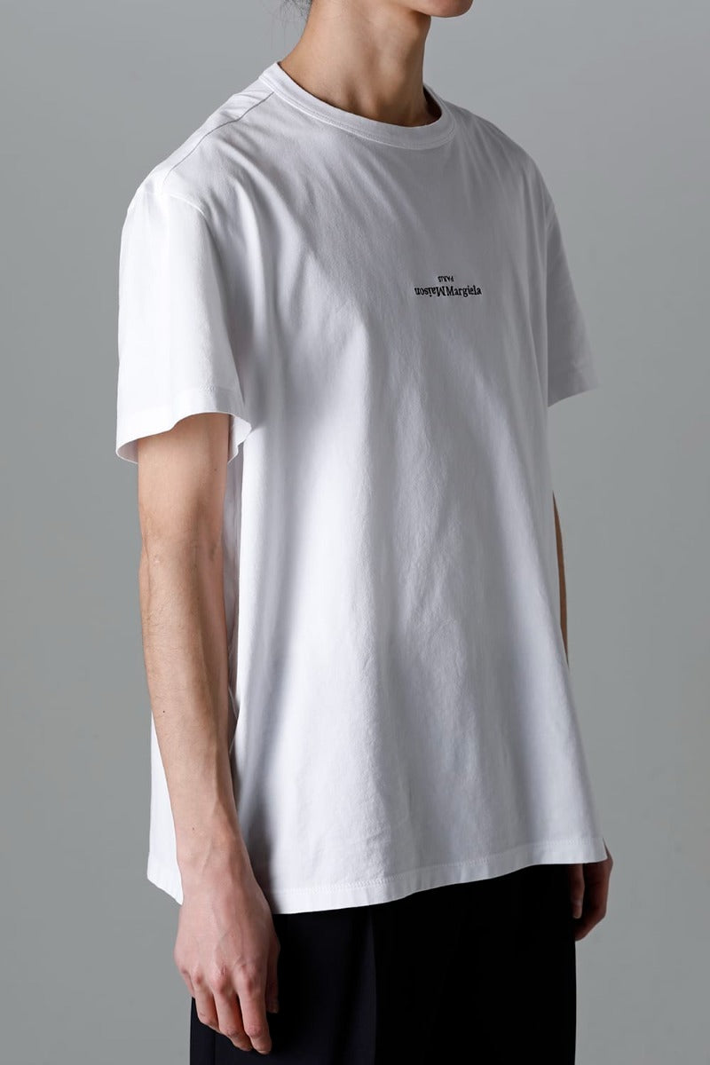Reversed Logo T-Shirt White / Black Embroidery