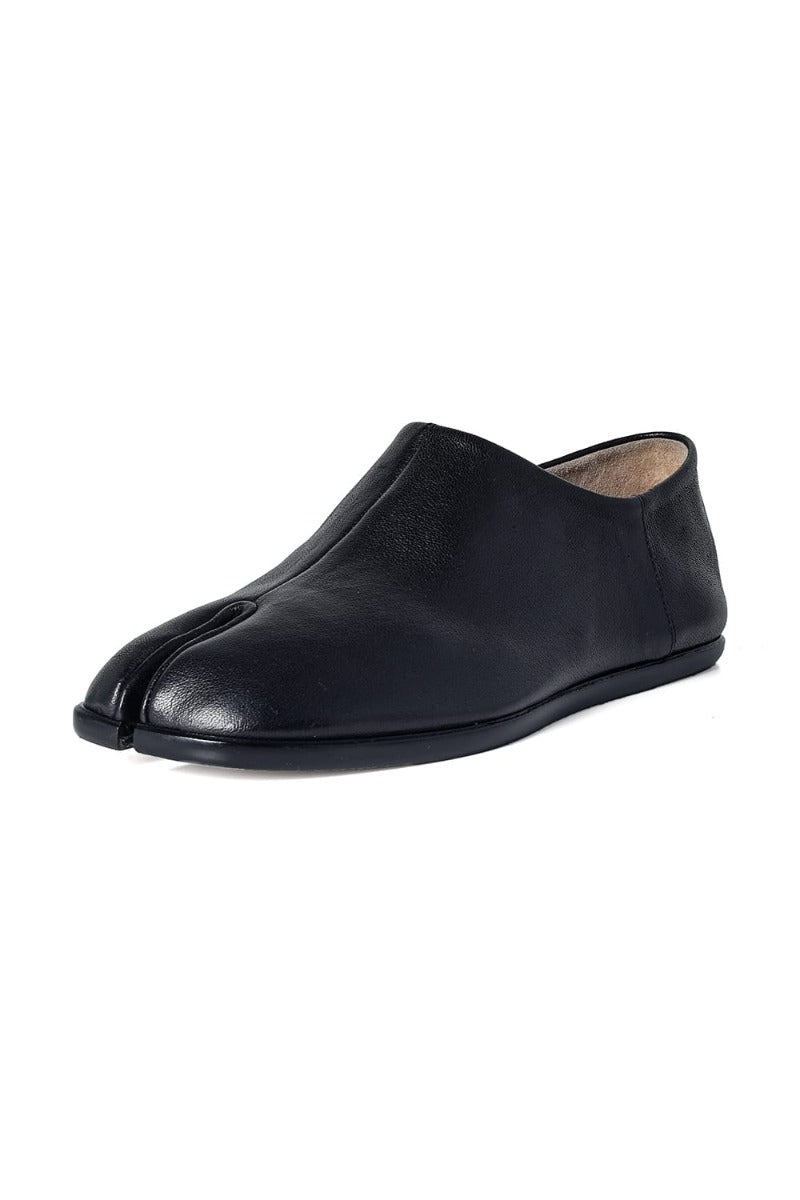 Tabi Babouche  CAMEL LEATHER Black