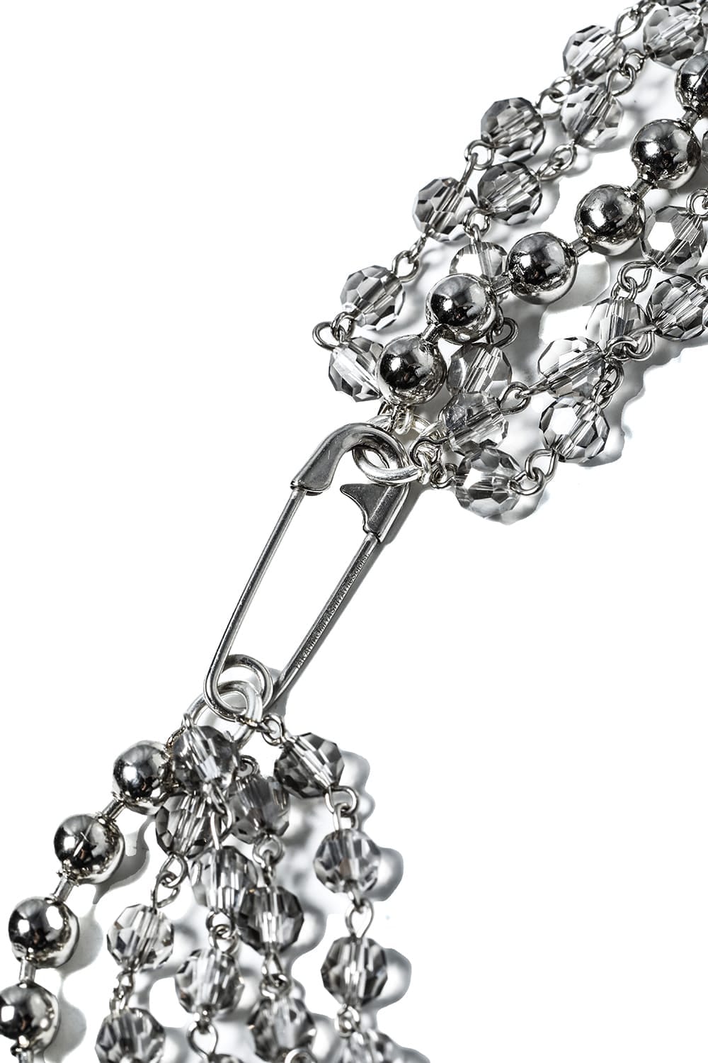 Quadruple glass beads with ball chain necklace