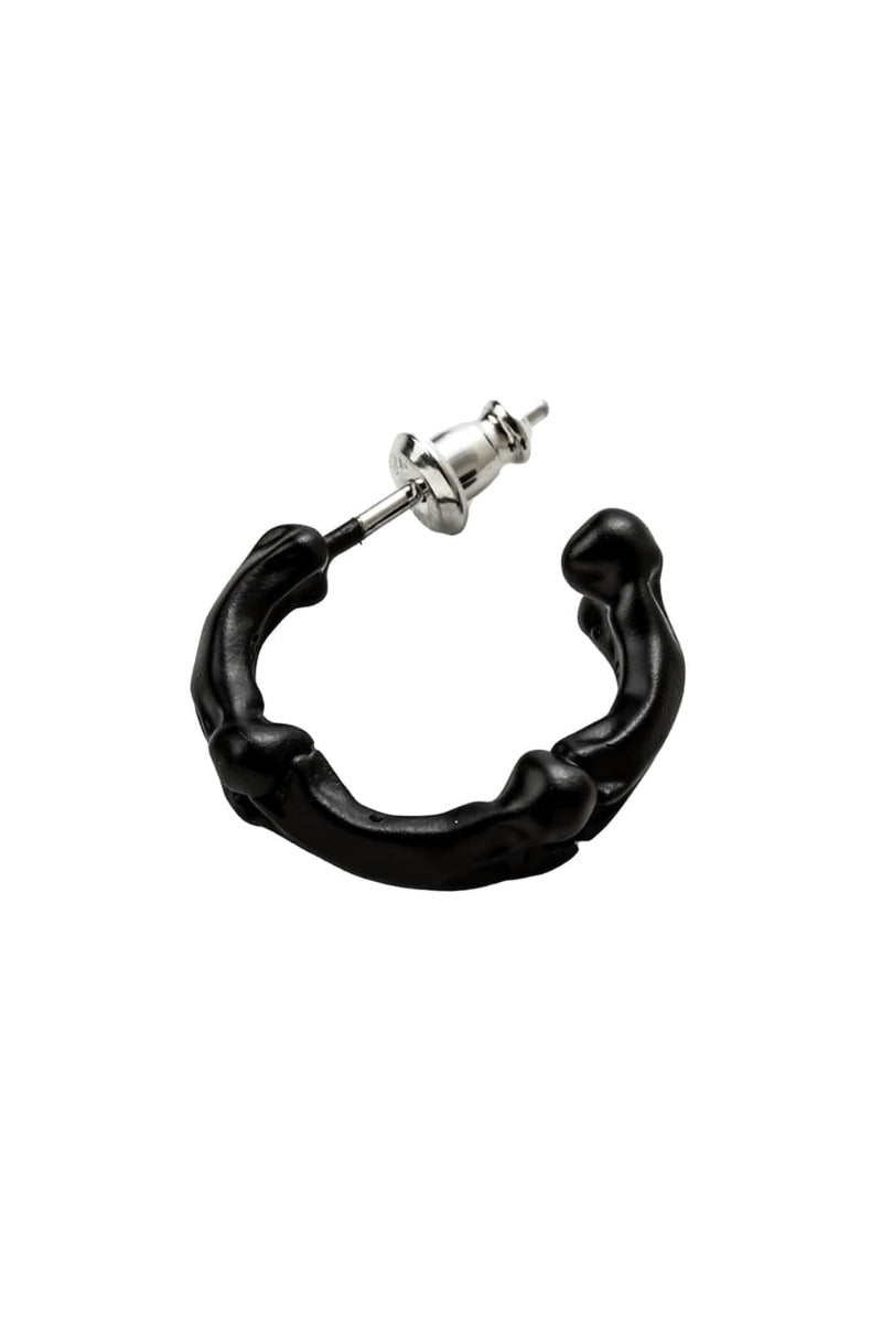 bone shaped earrings.-M-(15mm) Black