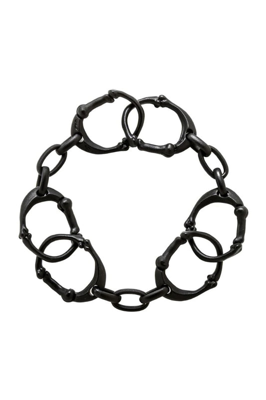 bone shaped carabiner bracelet.-S- Black