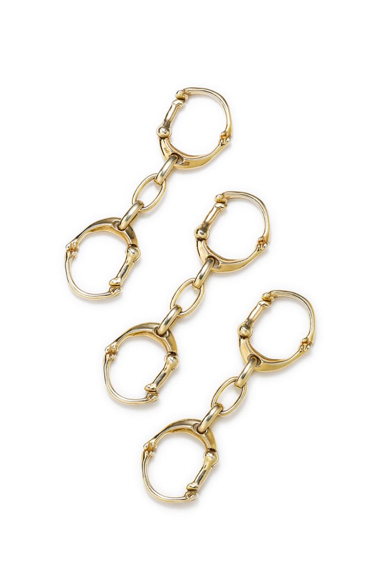 bone shaped carabiner bracelet.-S- Gold