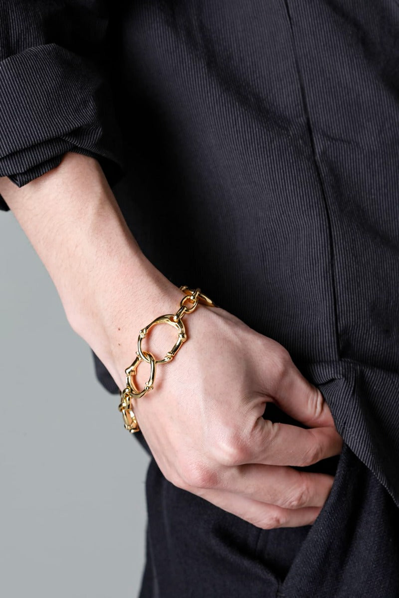 bone shaped carabiner bracelet.-S- Gold