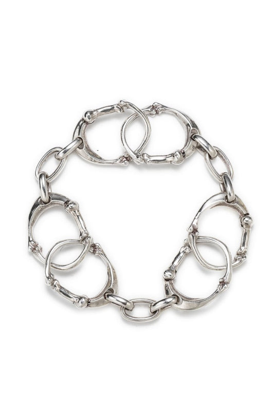 Bone Shaped Carabiner Bracelet.-S- Silver