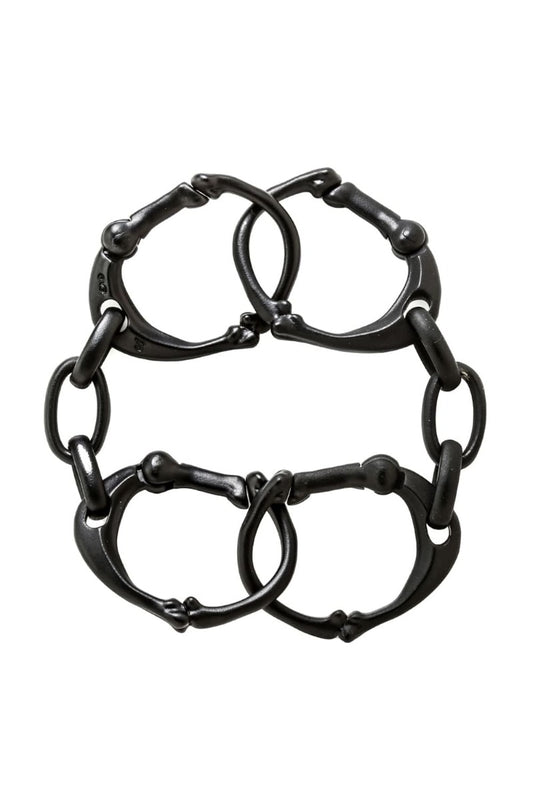 bone shaped carabiner bracelet.-L- Black