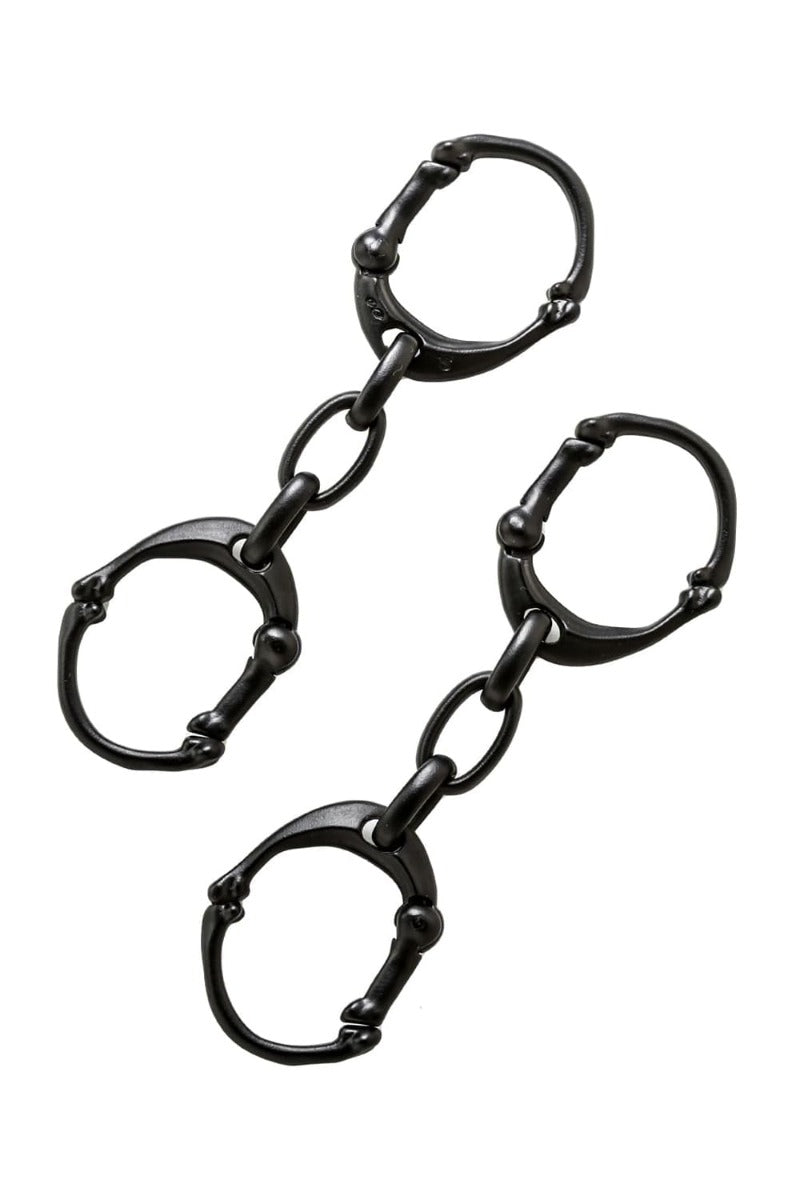 bone shaped carabiner bracelet.-L- Black