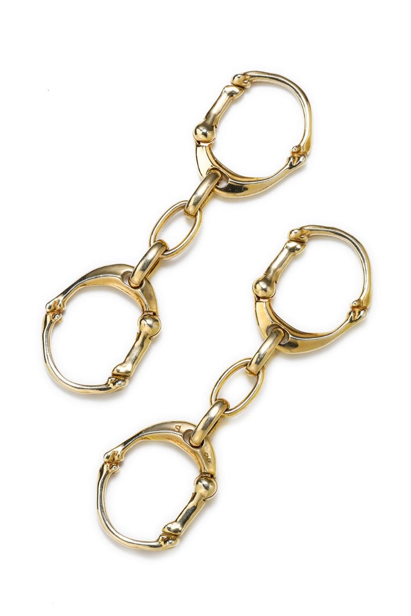 bone shaped carabiner bracelet.-L- Gold