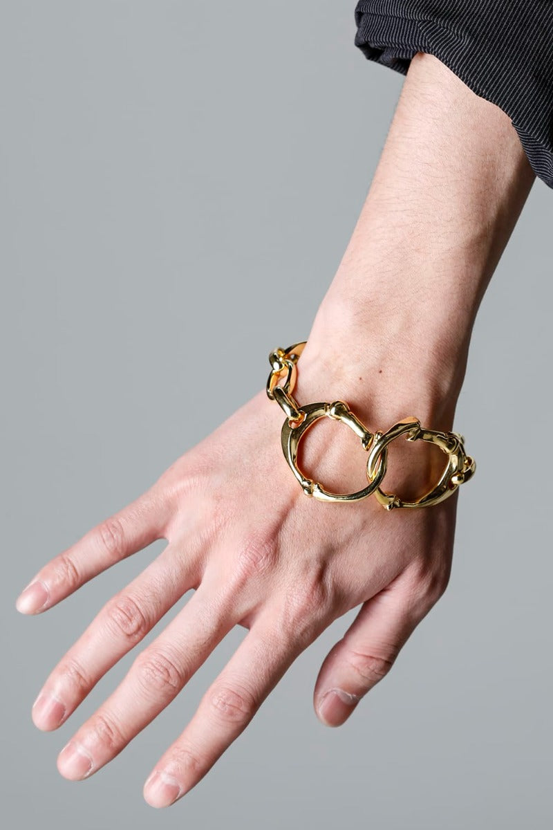 bone shaped carabiner bracelet.-L- Gold