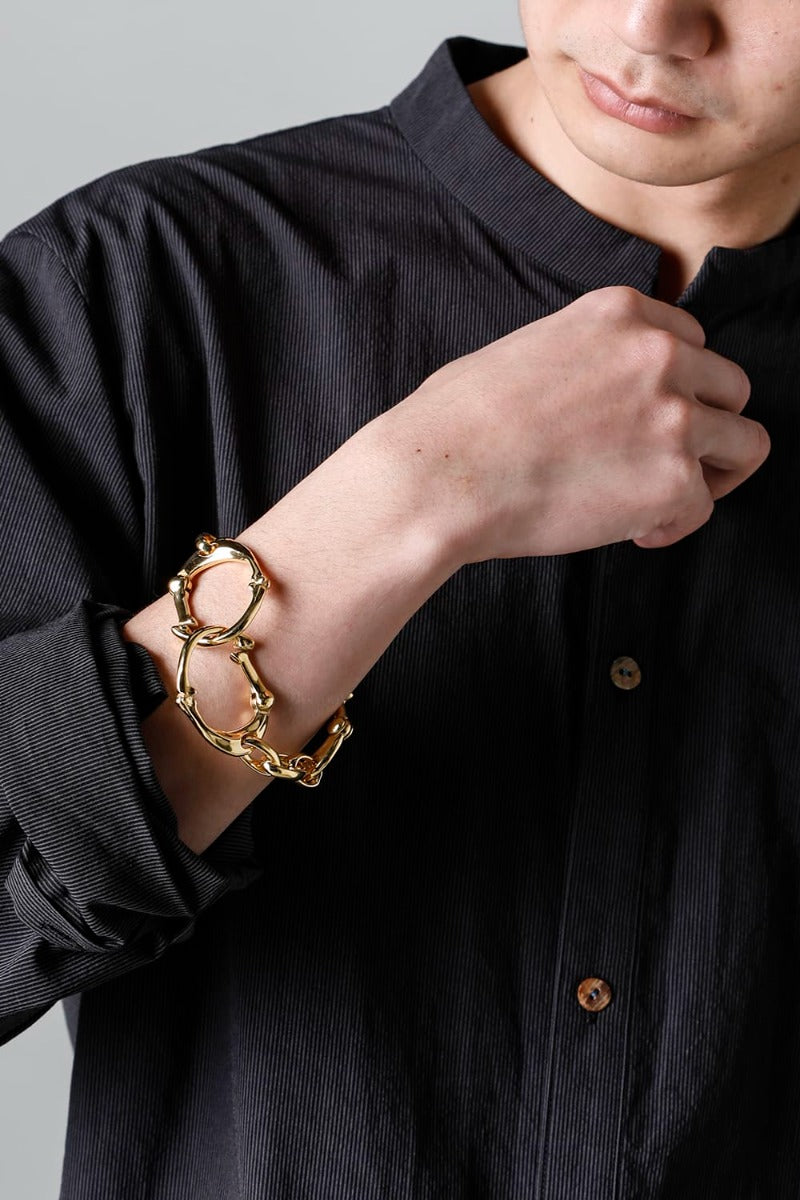 bone shaped carabiner bracelet.-L- Gold