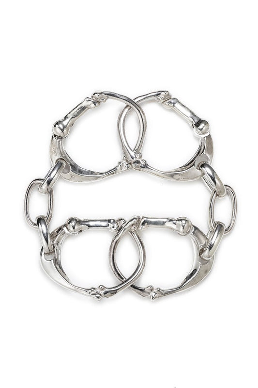 bone shaped carabiner bracelet.-L- Silver