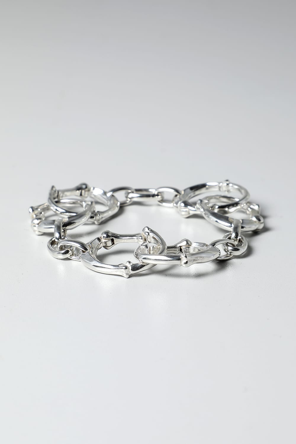 Bone Shaped Carabiner Bracelet.-S- Silver