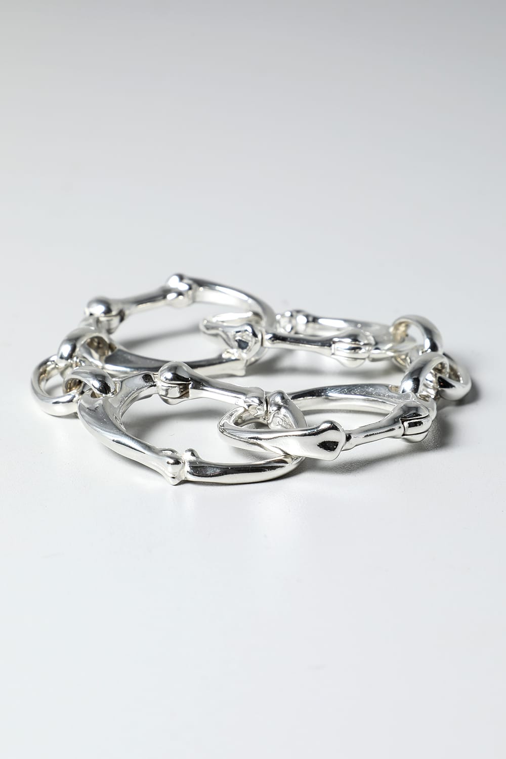 bone shaped carabiner bracelet.-L- Silver