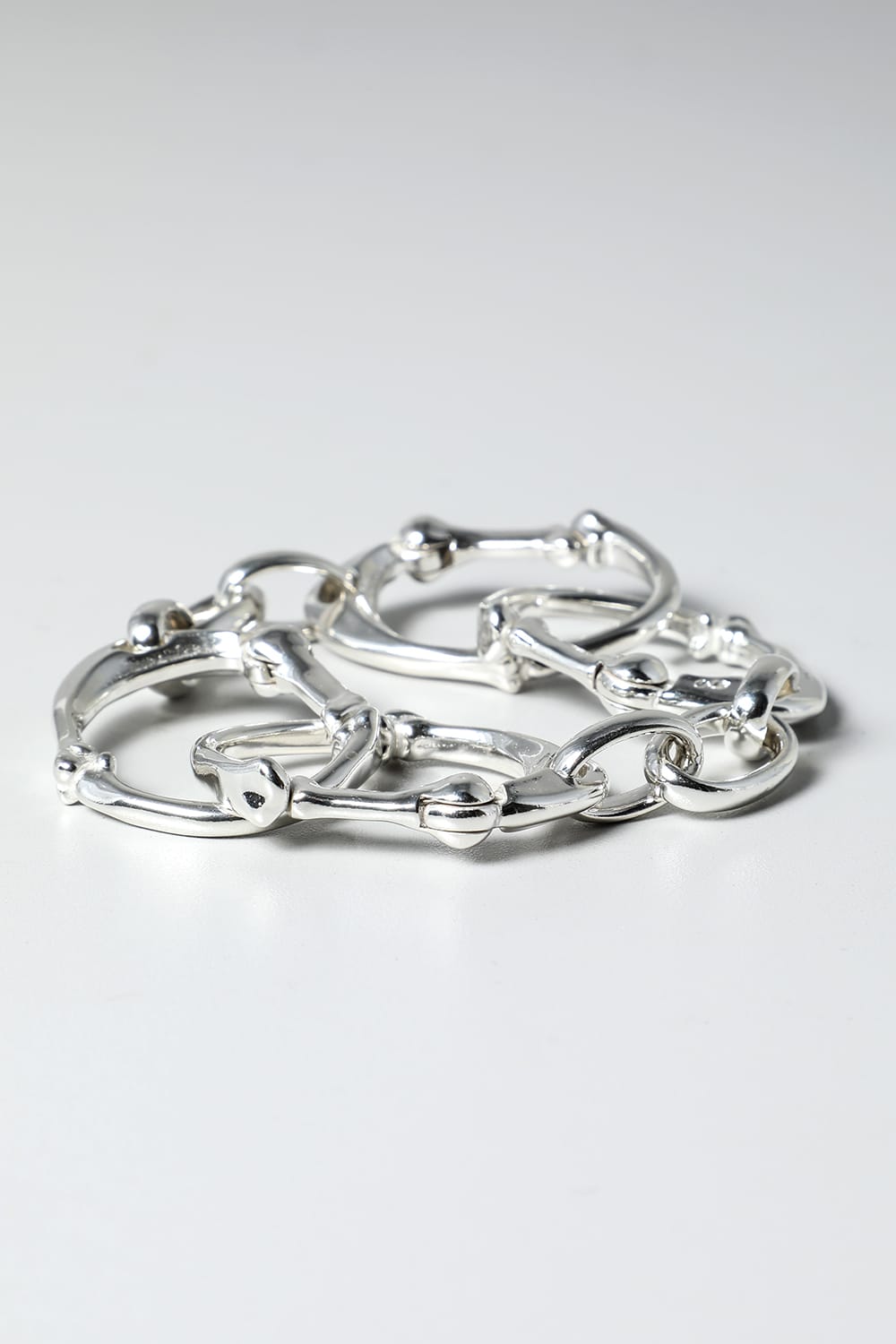 bone shaped carabiner bracelet.-L- Silver