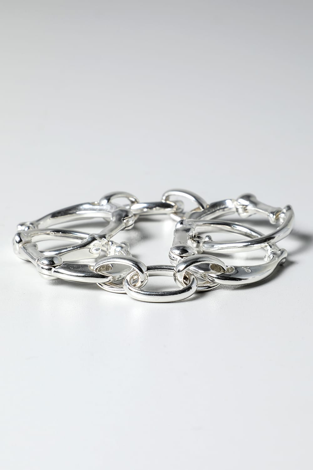 bone shaped carabiner bracelet.-L- Silver