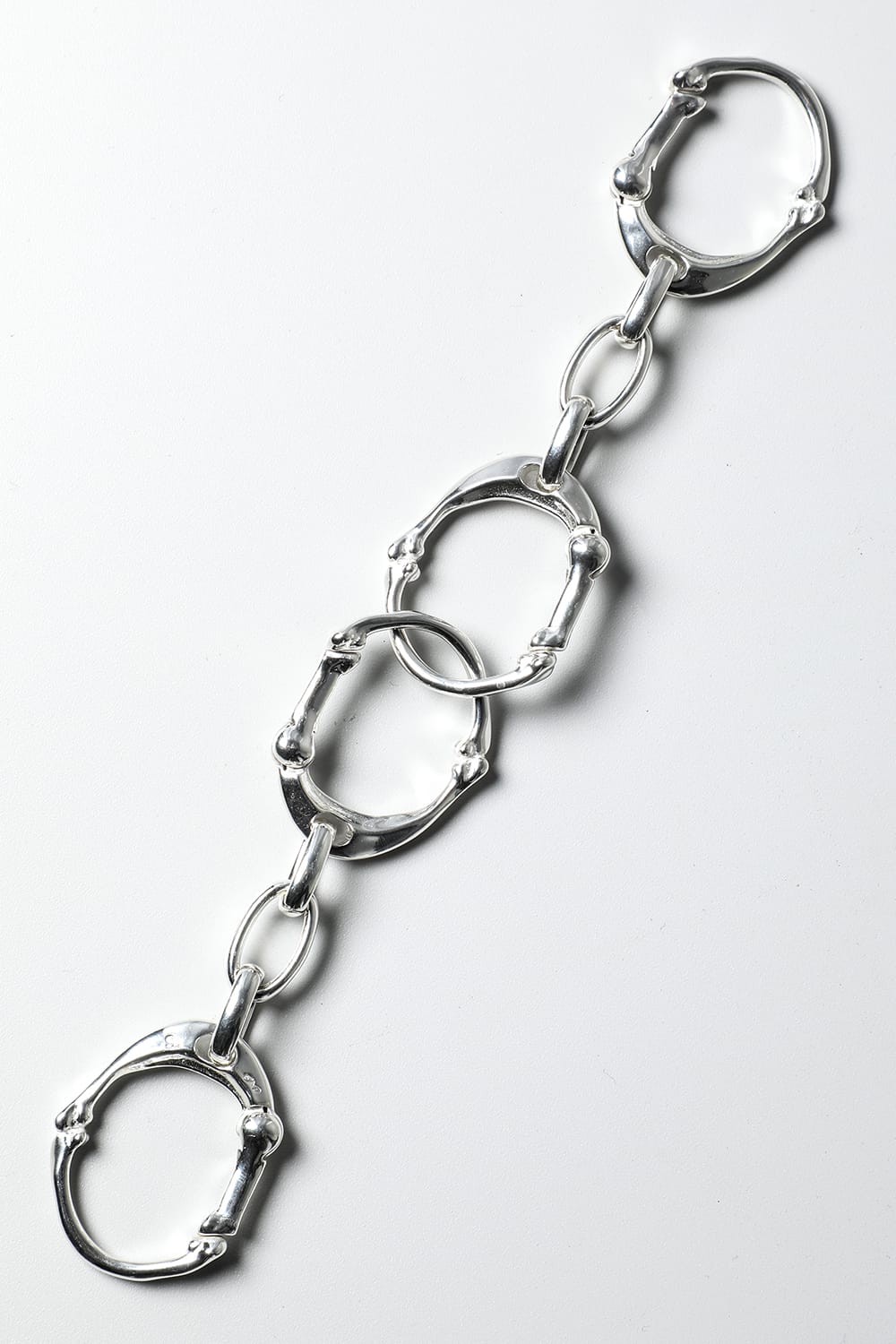 bone shaped carabiner bracelet.-L- Silver