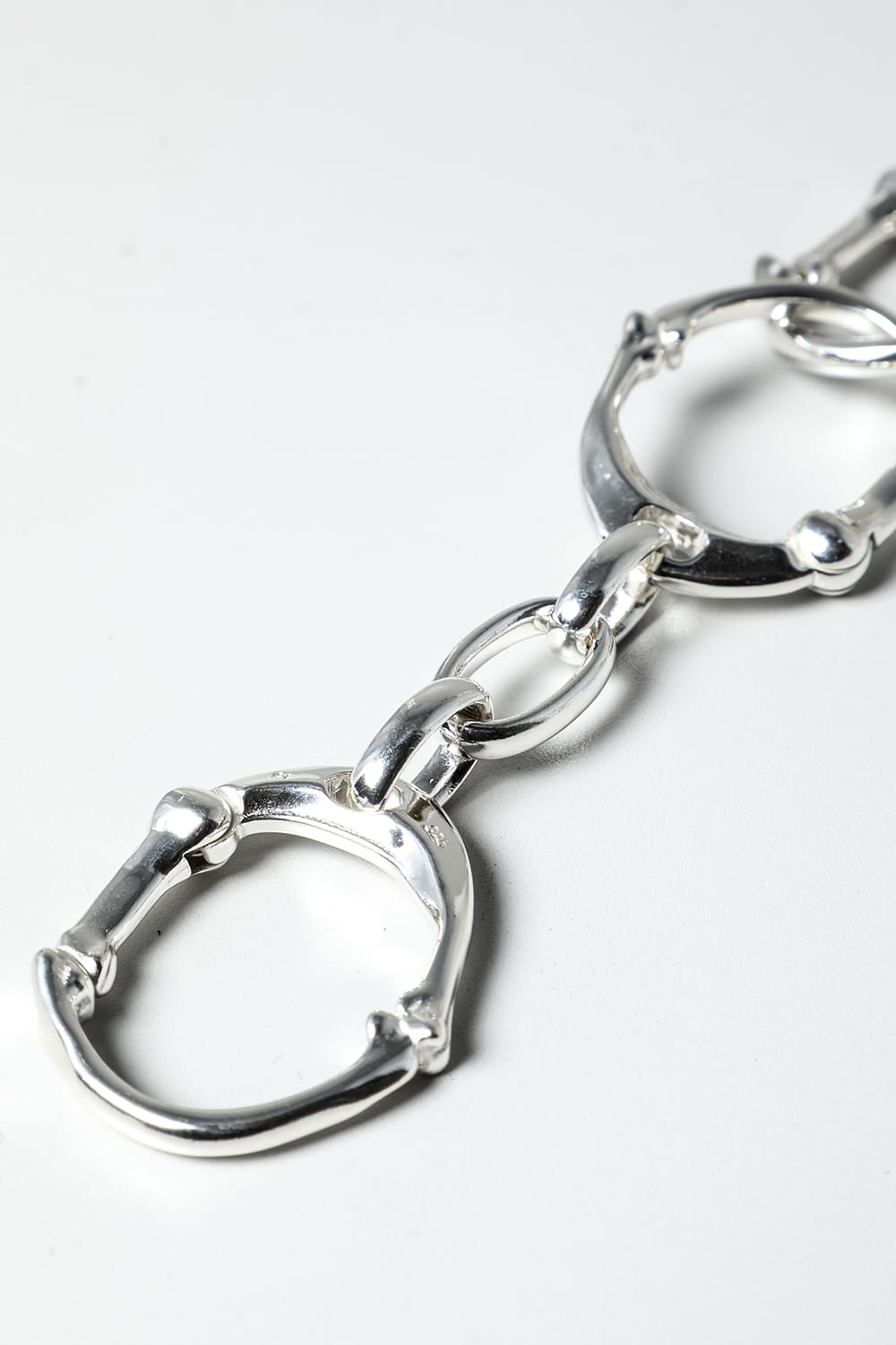 bone shaped carabiner bracelet.-L- Silver