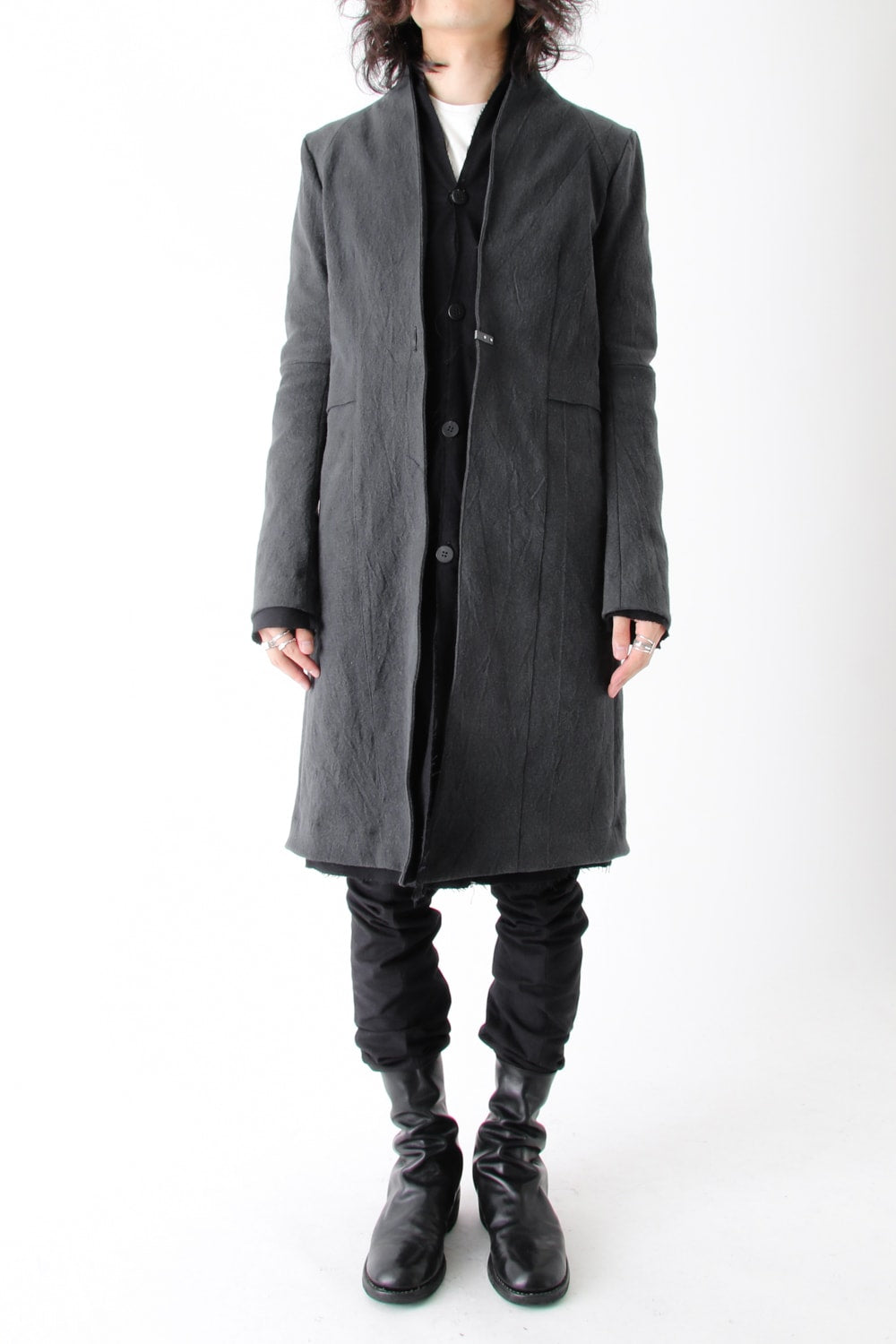 Layered Hi-Necked Coat