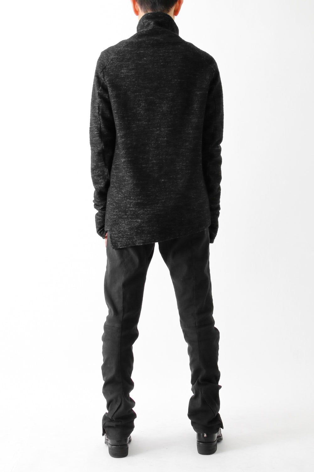 Wool Cotton Jersey High Neck Pullover