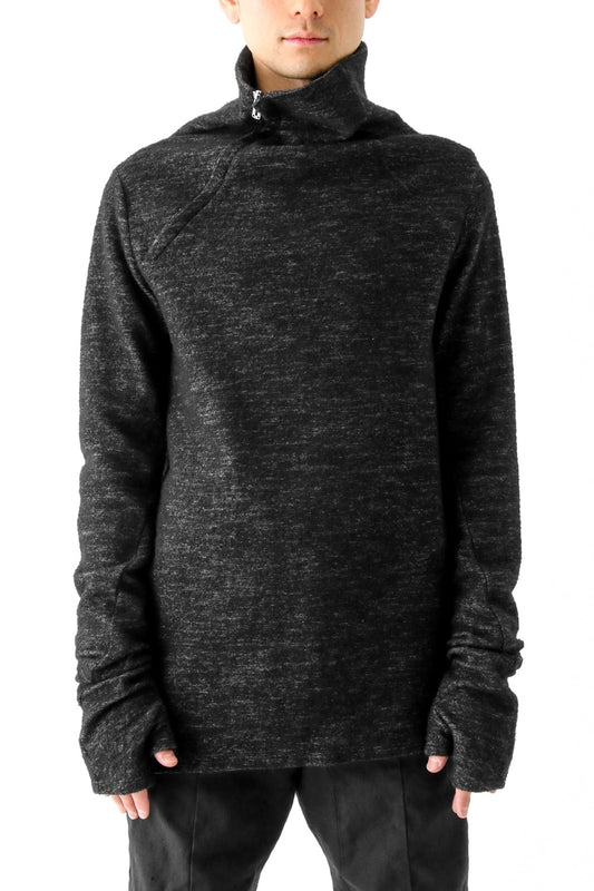 Wool Cotton Jersey High Neck Pullover