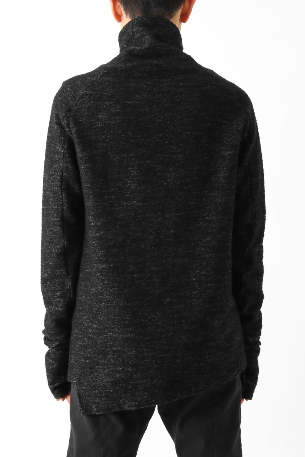 Wool Cotton Jersey High Neck Pullover