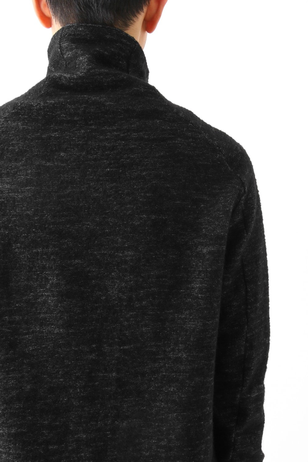 Wool Cotton Jersey High Neck Pullover