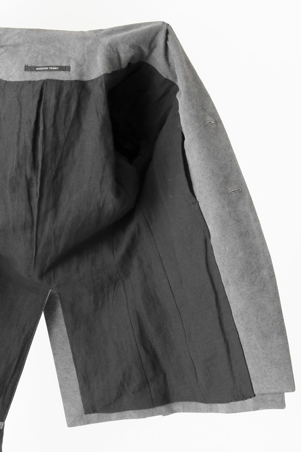 Layered Collarless Tailored Jacket Gray