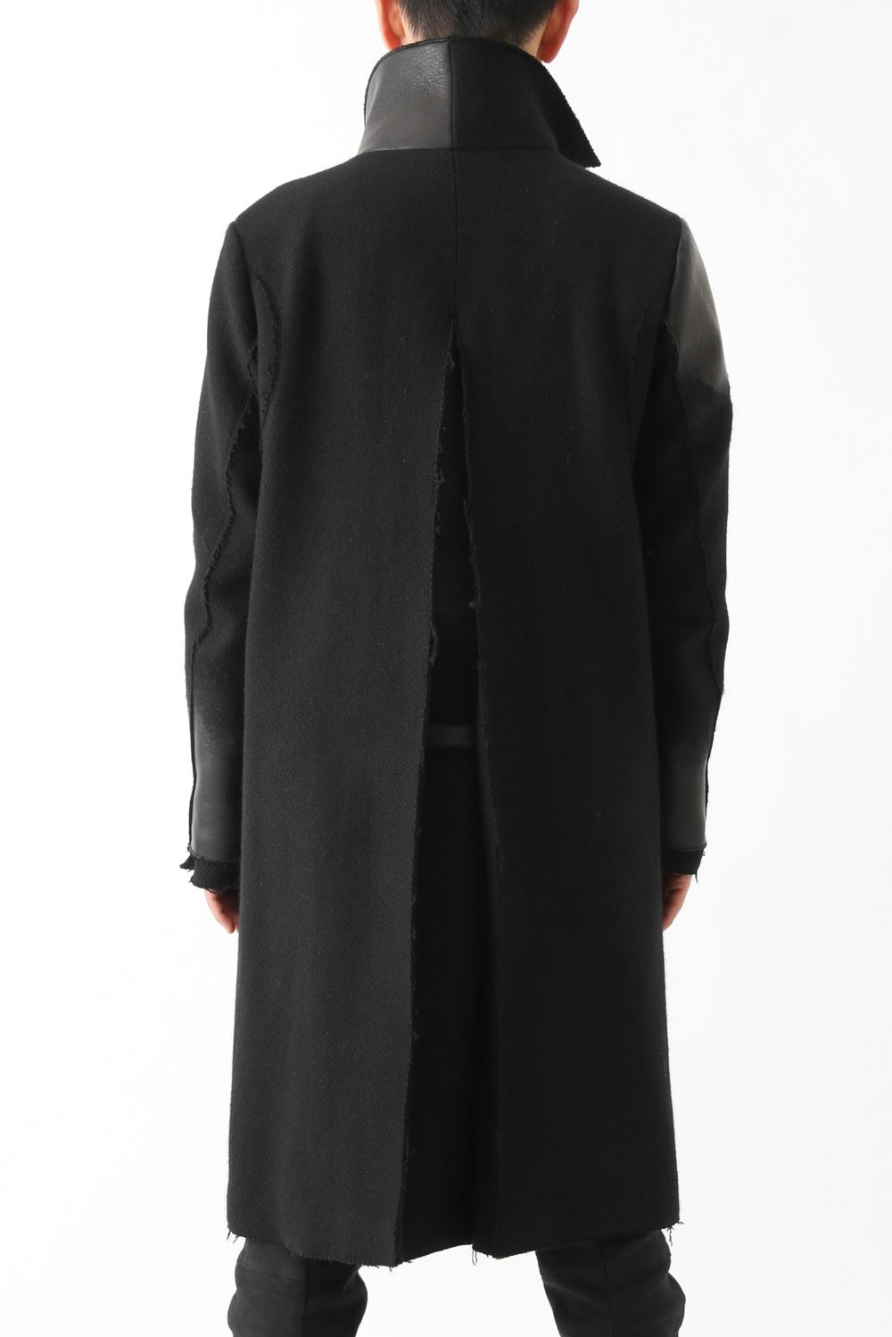 Leather Needle punch Double-breasted Coat