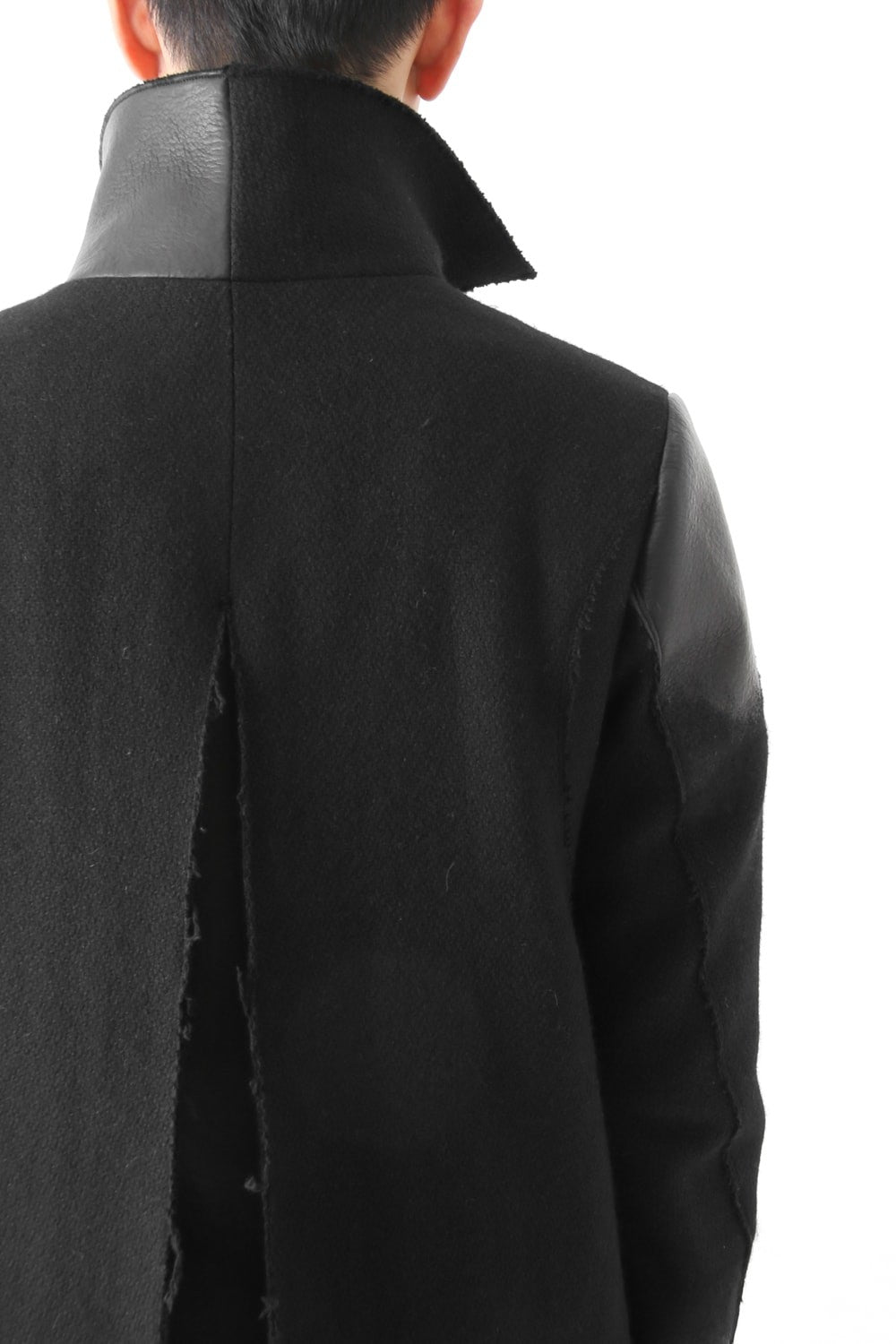 Leather Needle punch Double-breasted Coat