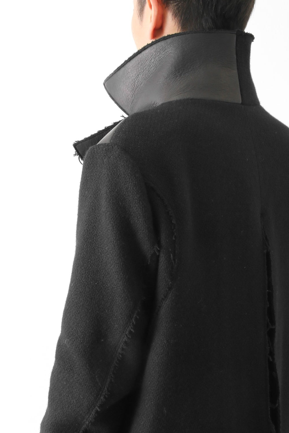 Leather Needle punch Double-breasted Coat