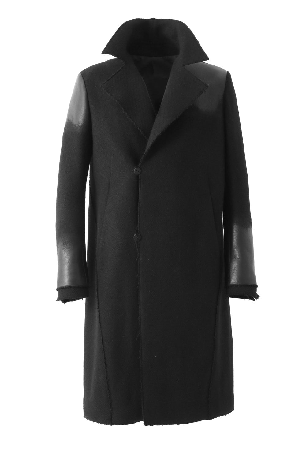 Leather Needle punch Double-breasted Coat