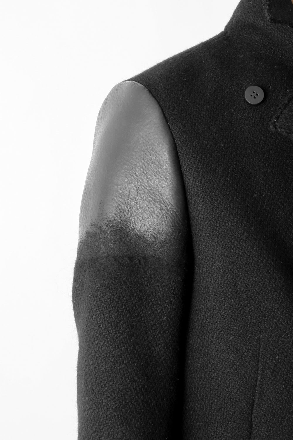 Leather Needle punch Double-breasted Coat