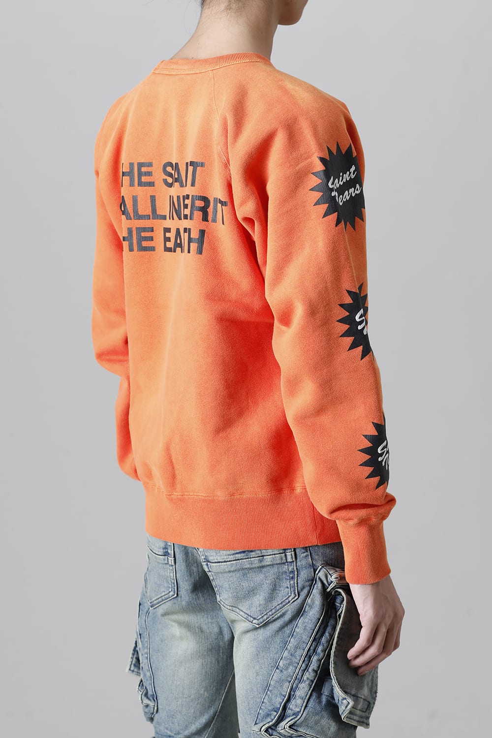 DENIM TEARS × ©SAINT M×××××× "SAINT TEARS" MILK PACK Raglan sleeve Sweat shirt