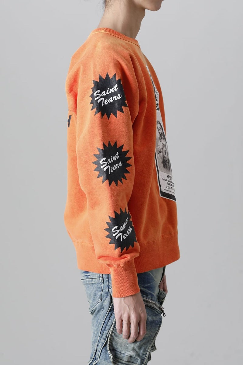 DENIM TEARS × ©SAINT M×××××× "SAINT TEARS" MILK PACK Raglan sleeve Sweat shirt