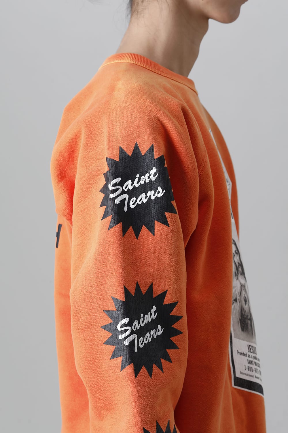 DENIM TEARS × ©SAINT M×××××× "SAINT TEARS" MILK PACK Raglan sleeve Sweat shirt