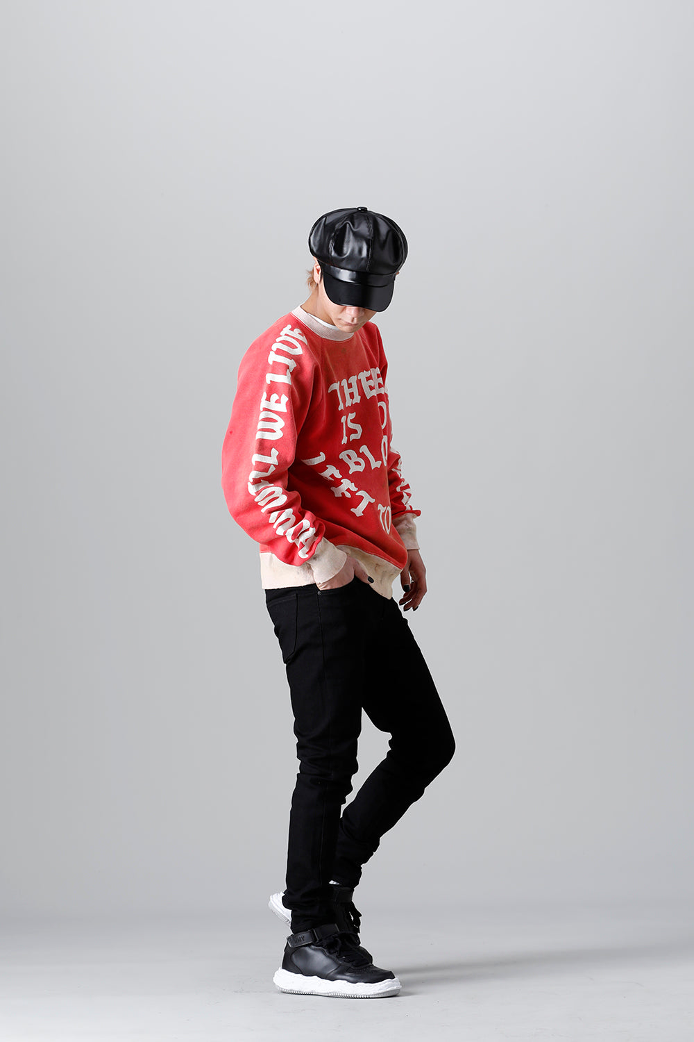 Felt Raglan sleeve Sweat shirt