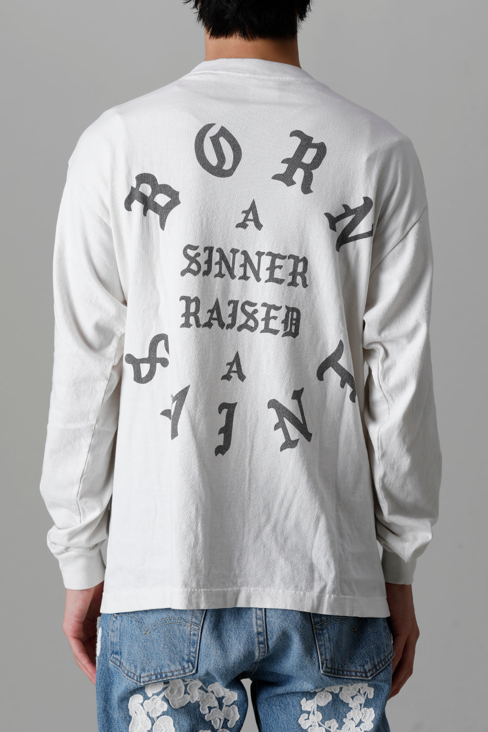 BORN X RAISED × ©SAINT M×××××× CLOWN Long sleeve T-shirt White