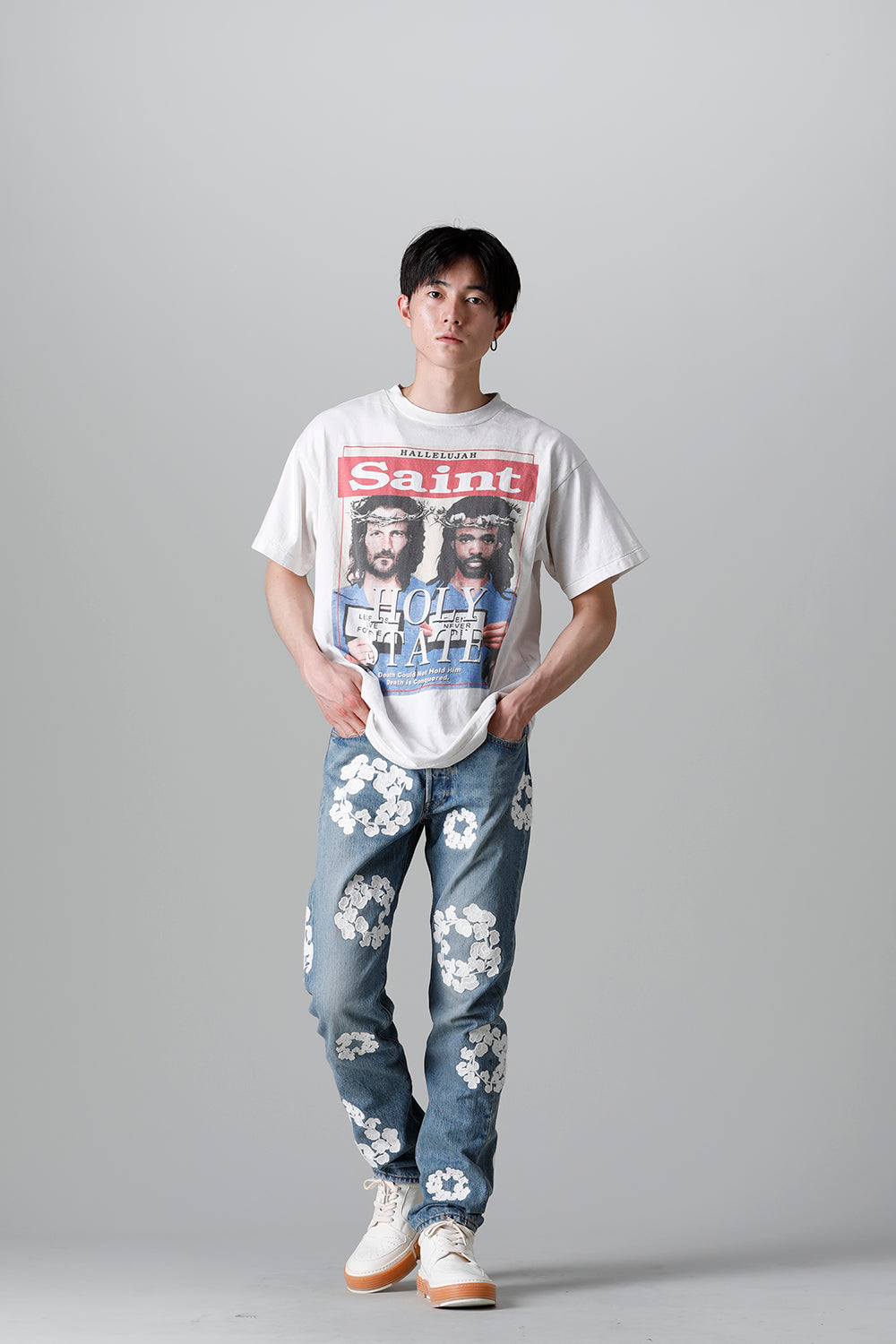 DENIM TEARS × ©SAINT M×××××× "SAINT TEARS" HOLY STATE Short sleeve T-shirt