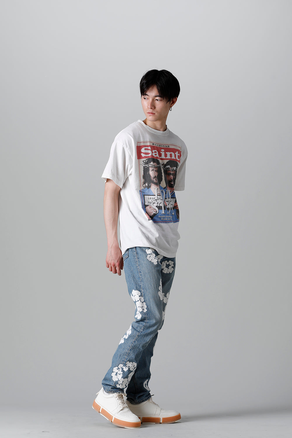 DENIM TEARS × ©SAINT M×××××× "SAINT TEARS" HOLY STATE Short sleeve T-shirt