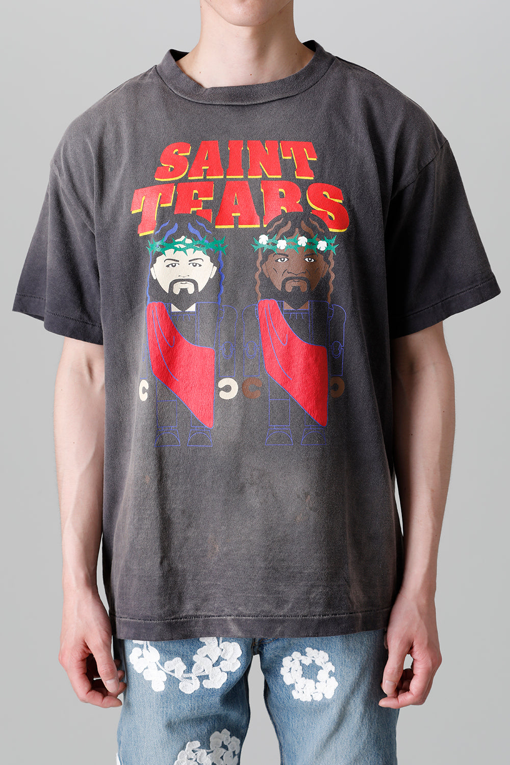 DENIM TEARS × ©SAINT M×××××× "SAINT TEARS" PURPLELP F Short sleeve T-shirt