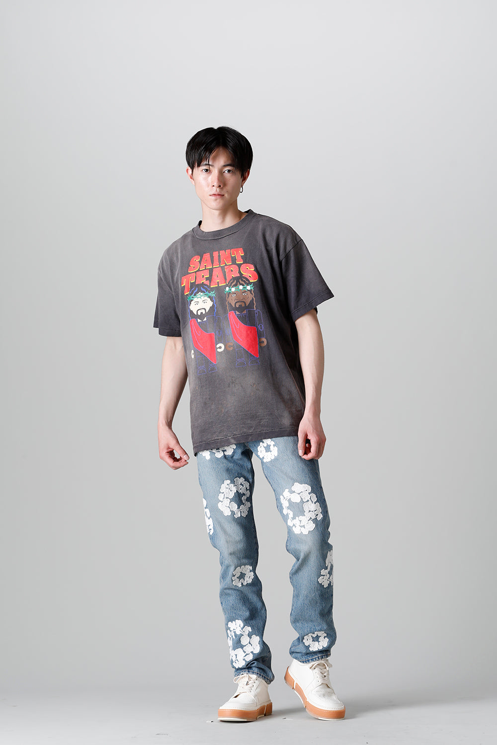 DENIM TEARS × ©SAINT M×××××× "SAINT TEARS" PURPLELP F Short sleeve T-shirt