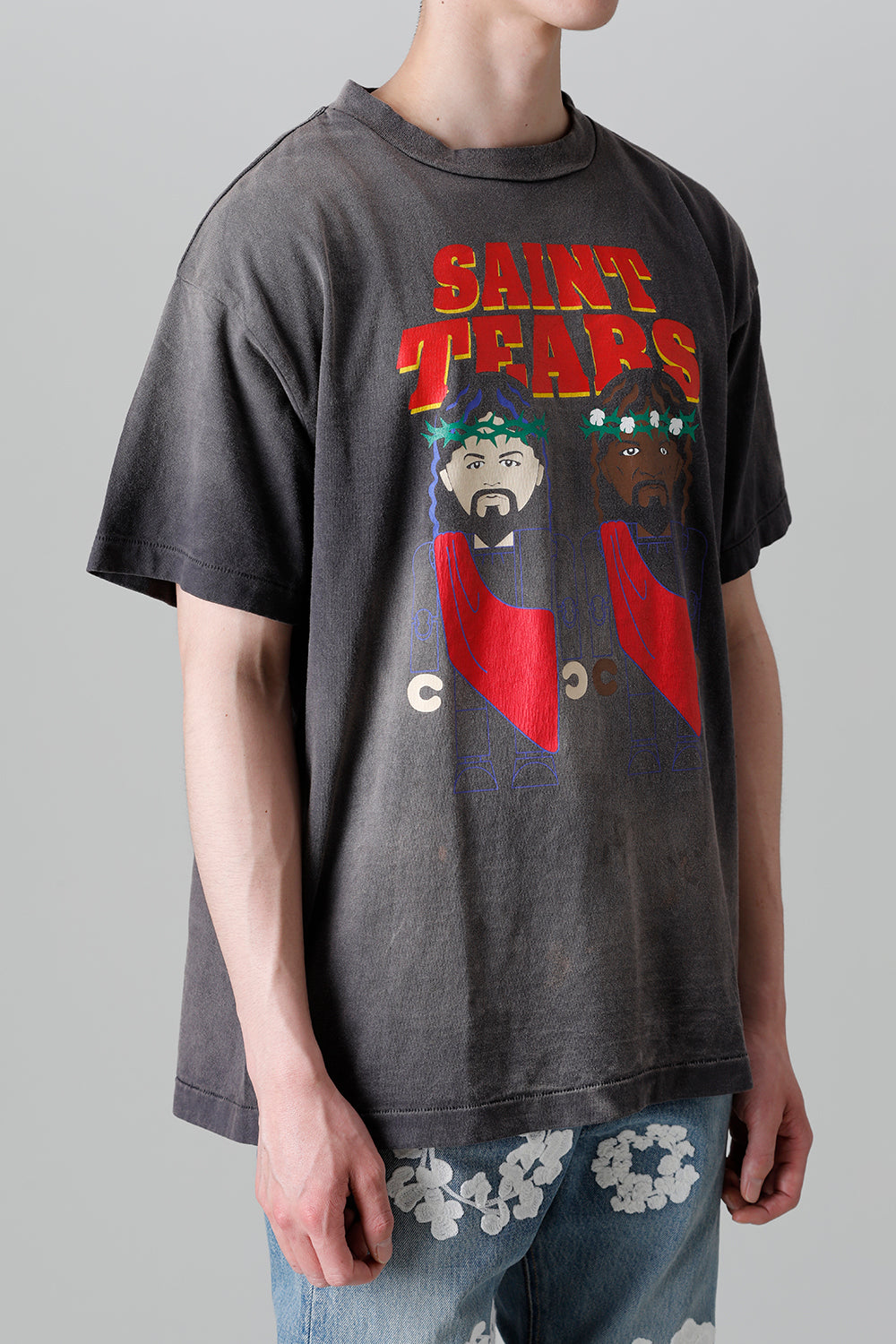 DENIM TEARS × ©SAINT M×××××× "SAINT TEARS" PURPLELP F Short sleeve T-shirt