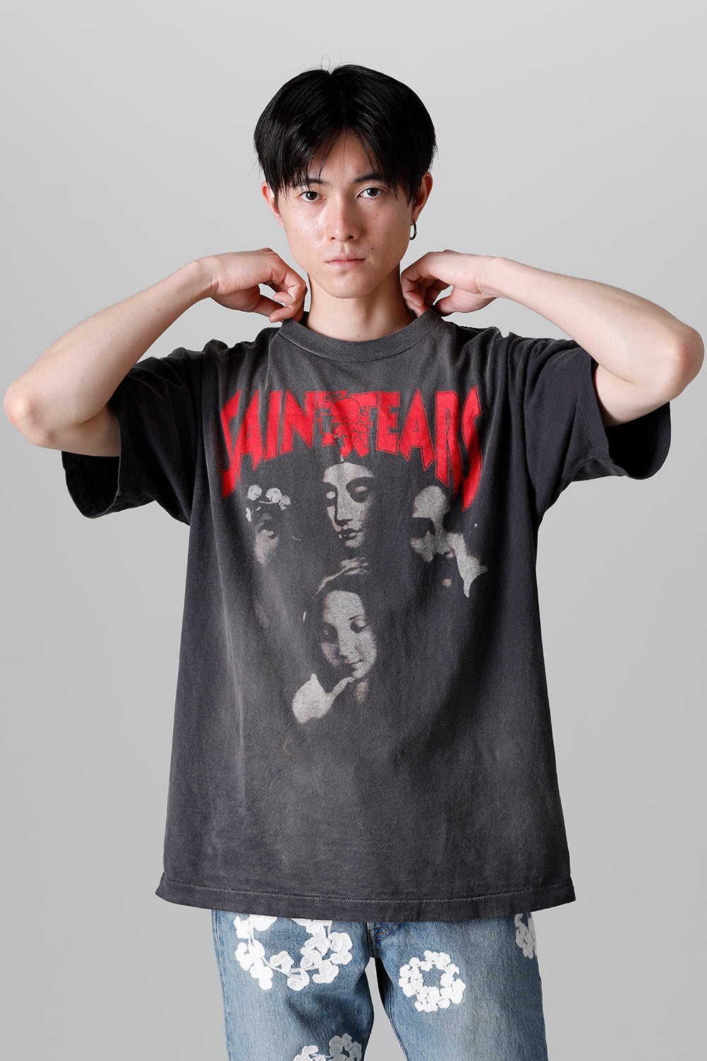 DENIM TEARS × ©SAINT M×××××× "SAINT TEARS" FACES Short sleeve T-shirt