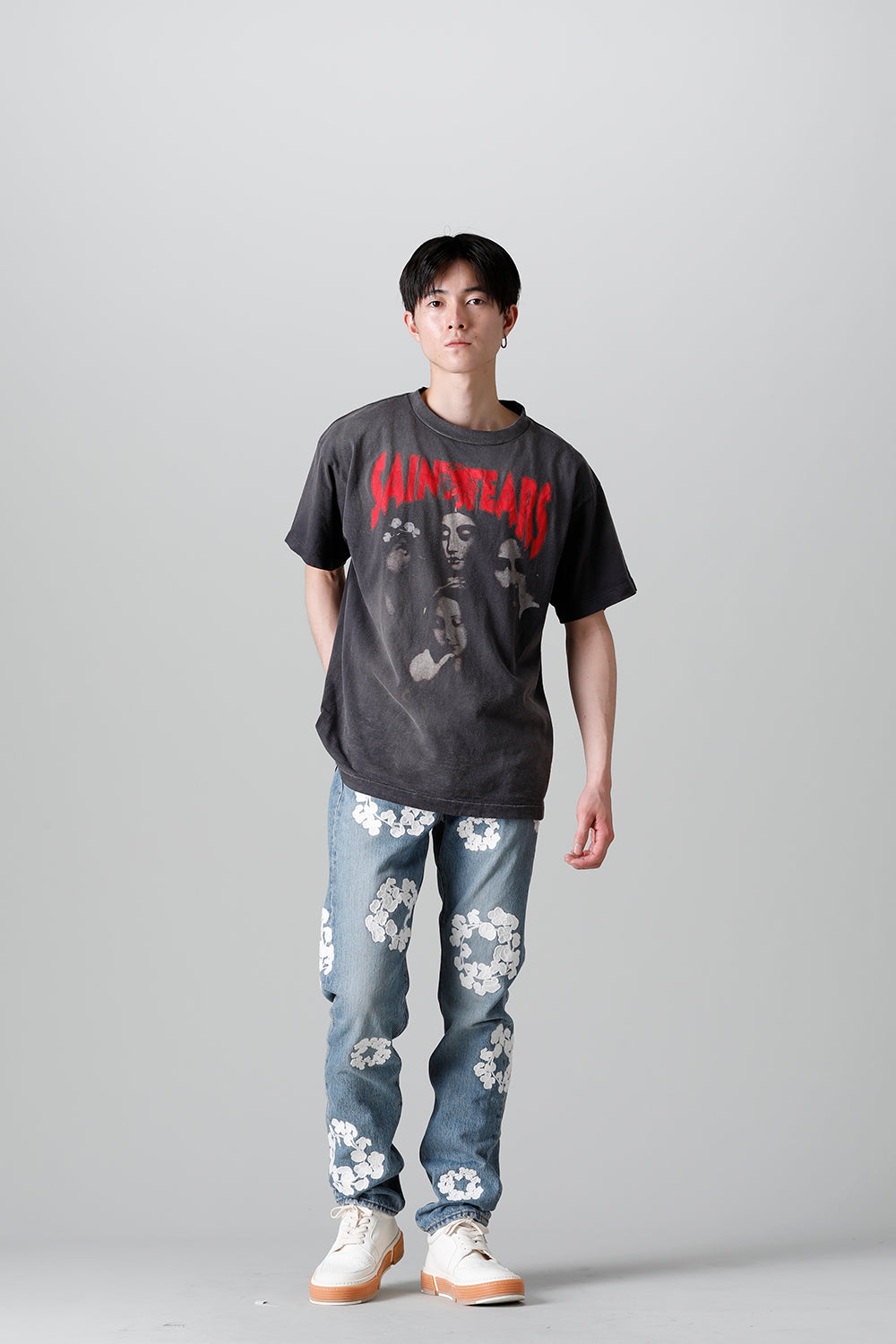 DENIM TEARS × ©SAINT M×××××× "SAINT TEARS" FACES Short sleeve T-shirt