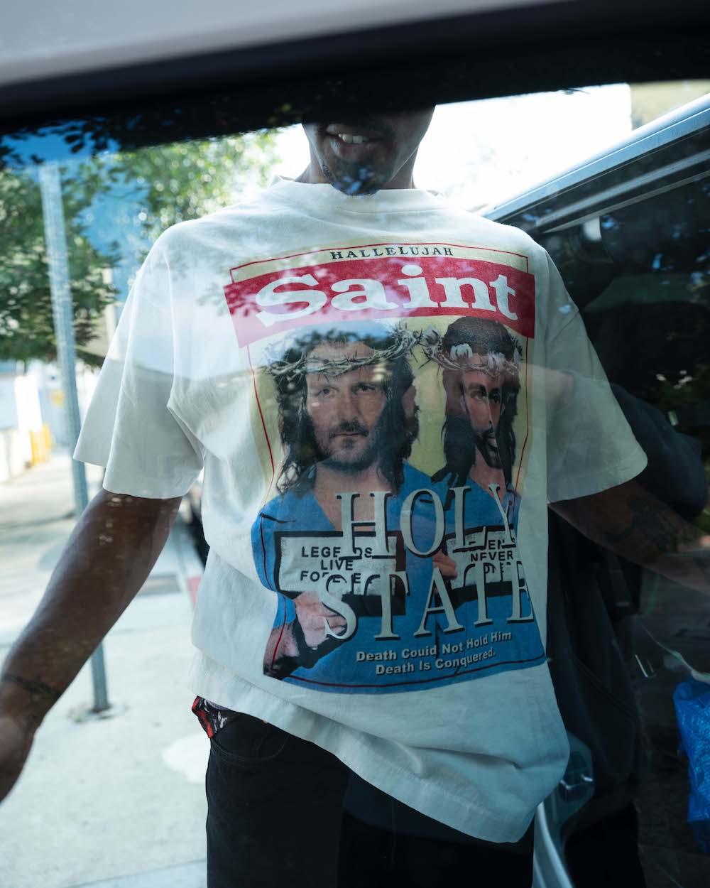 DENIM TEARS × ©SAINT M×××××× "SAINT TEARS" HOLY STATE Short sleeve T-shirt