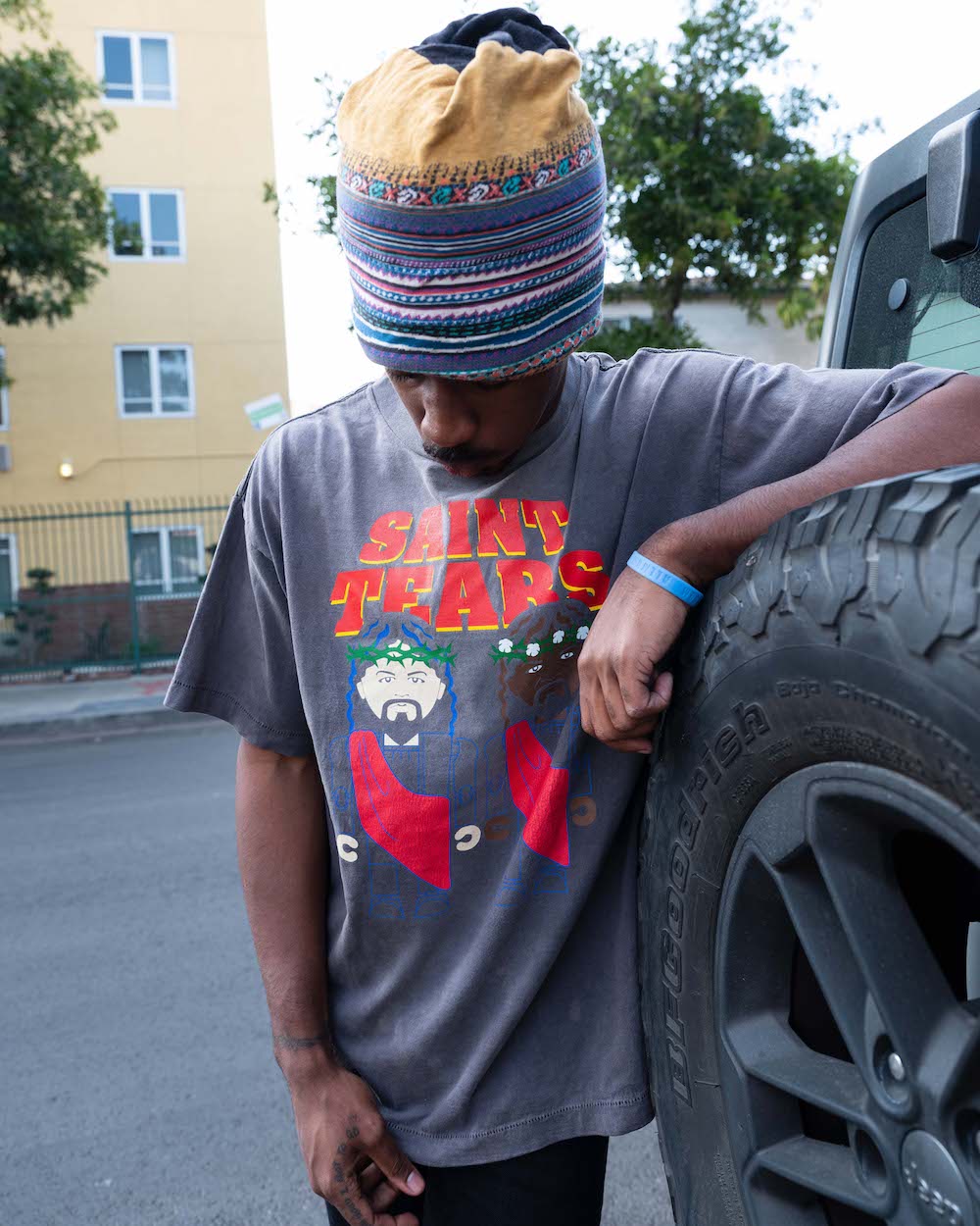 DENIM TEARS × ©SAINT M×××××× "SAINT TEARS" PURPLELP F Short sleeve T-shirt