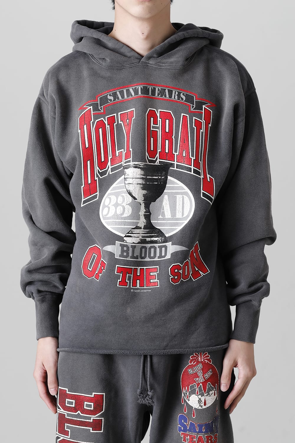DENIM TEARS × ©SAINT M×××××× "SAINT TEARS" HOLY GRAIL Hoodie Black