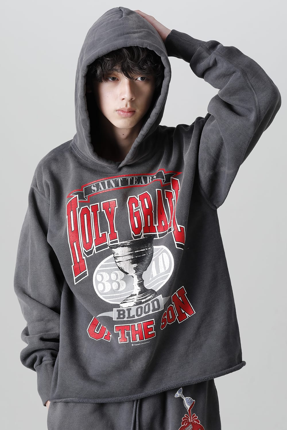 DENIM TEARS × ©SAINT M×××××× "SAINT TEARS" HOLY GRAIL Hoodie Black