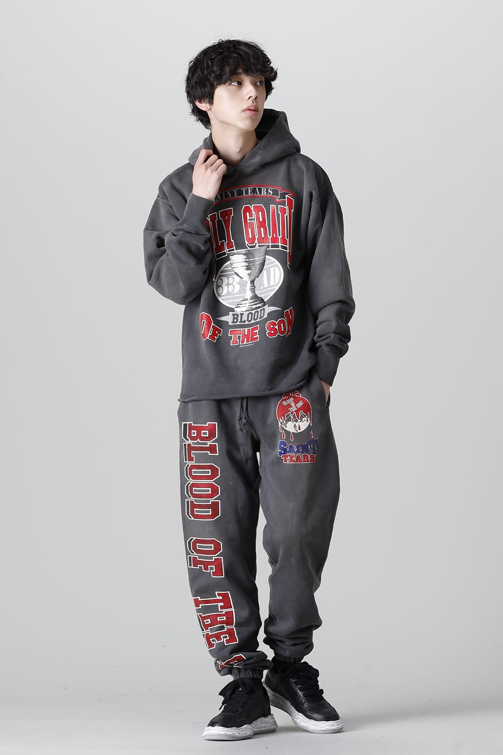 DENIM TEARS × ©SAINT M×××××× "SAINT TEARS" HOLY GRAIL Hoodie Black